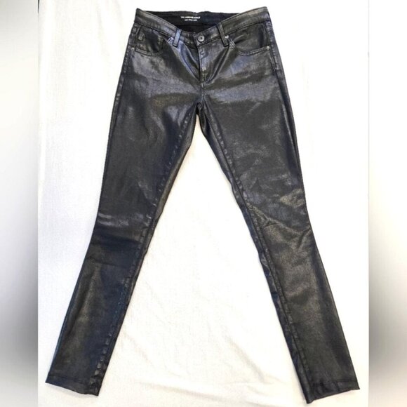 AG Adriano Goldschmied The Legging Ankle Moto Super Skinny Ankle Metallic, sz 26 - Picture 1 of 8